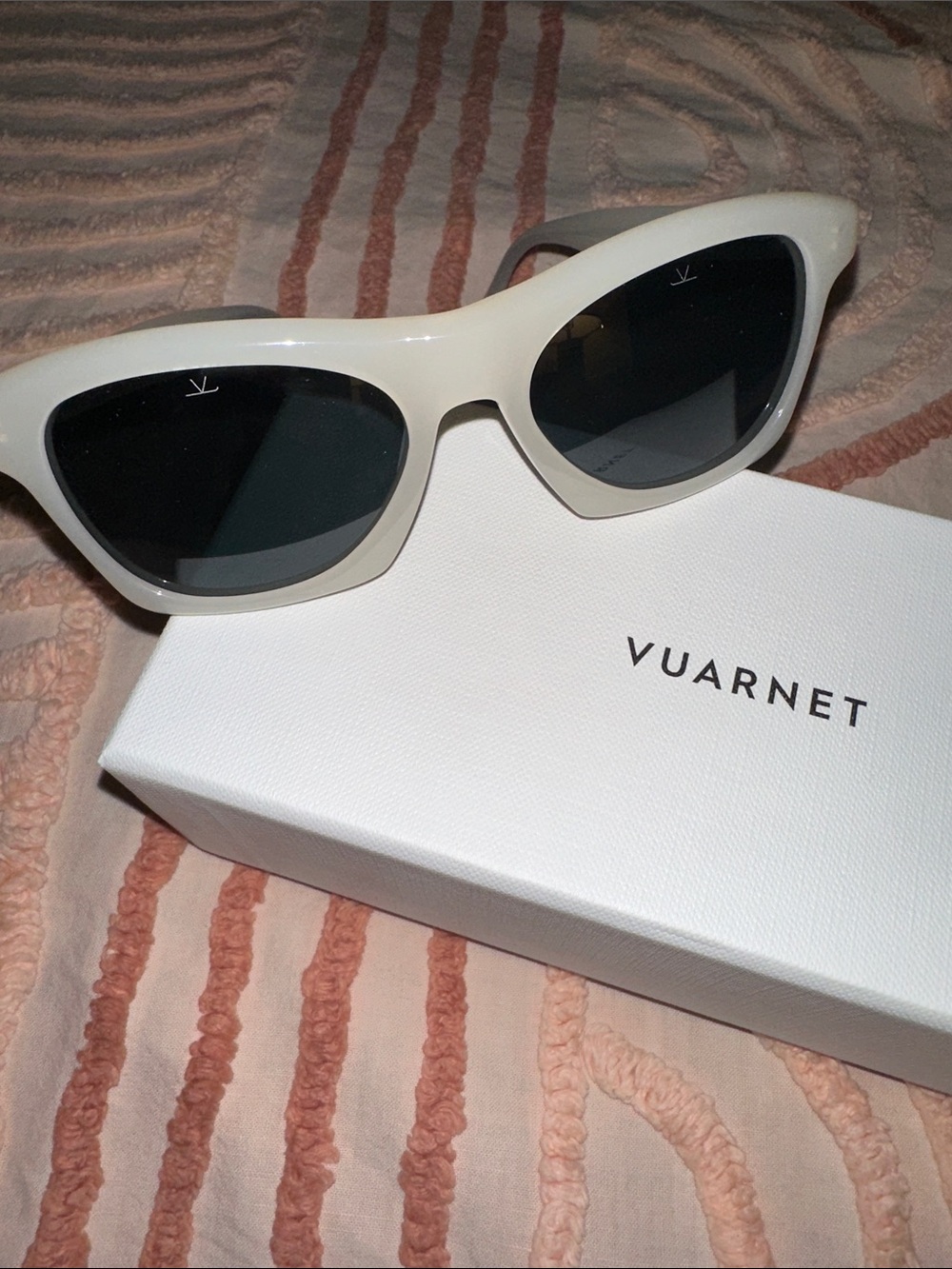 Vuarnet Women's Cream Frame Sunglasses with Dark Lenses